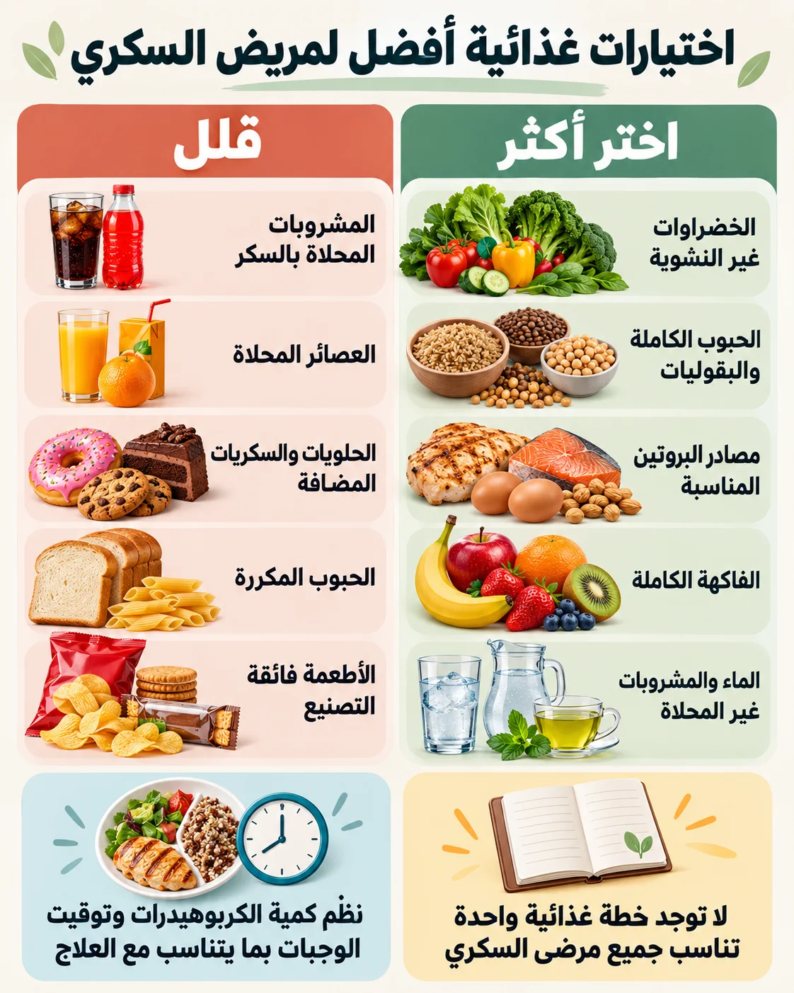 النظام الغذائي الصحي لمريض السكري إنفو