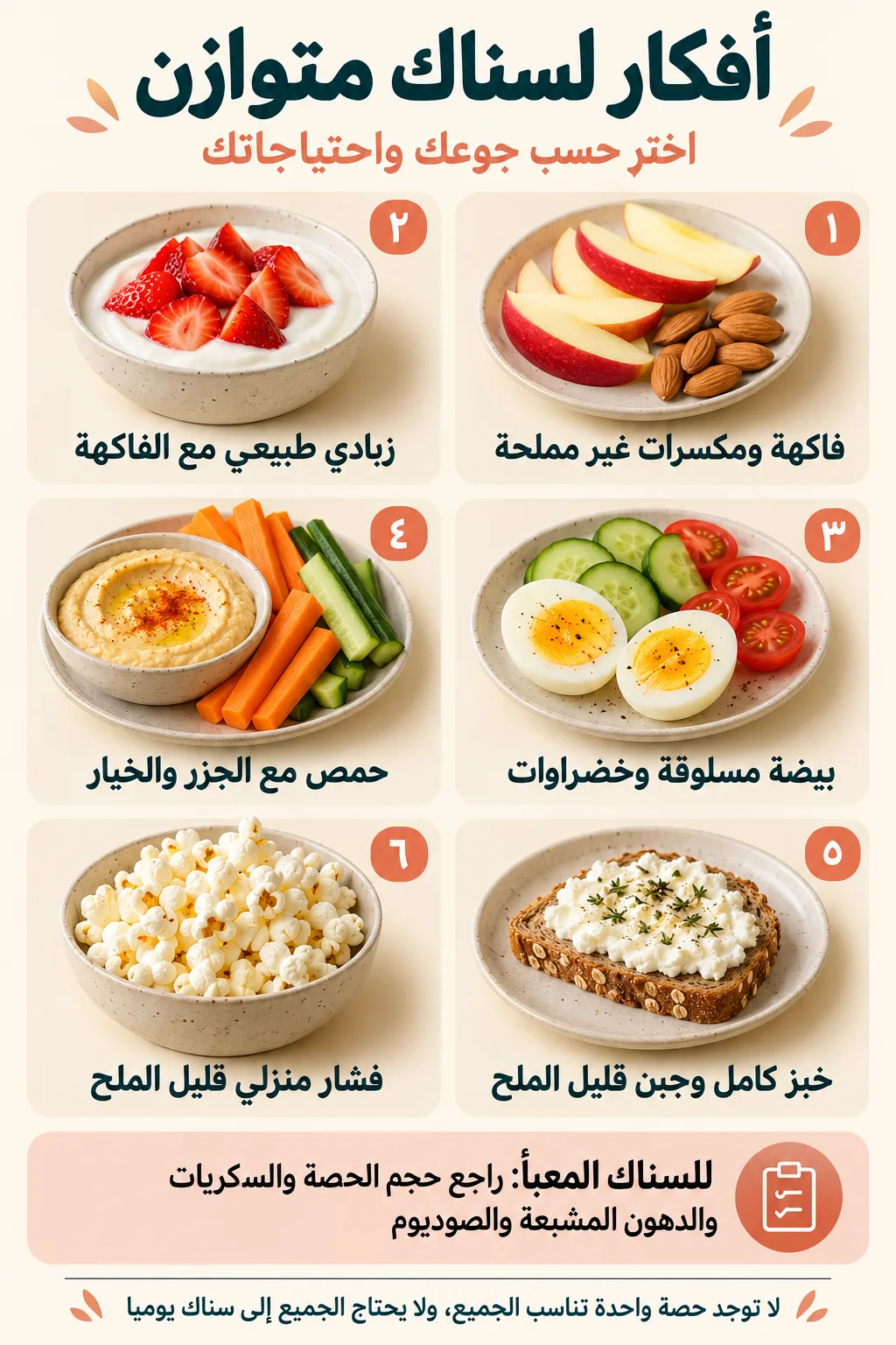 السناك الصحي وجبة خفيفة مشبعة