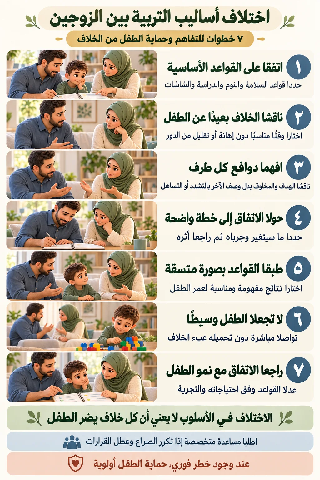 اختلاف أساليب التربية بين الزوجين2