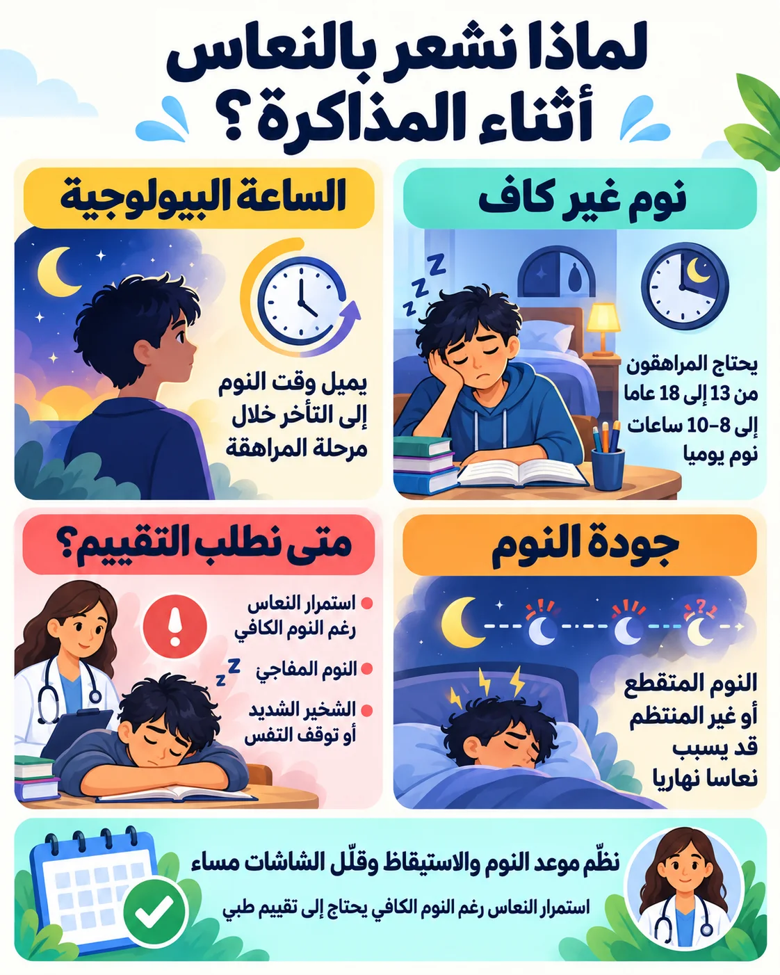 النعاس اثناء المذاكرة