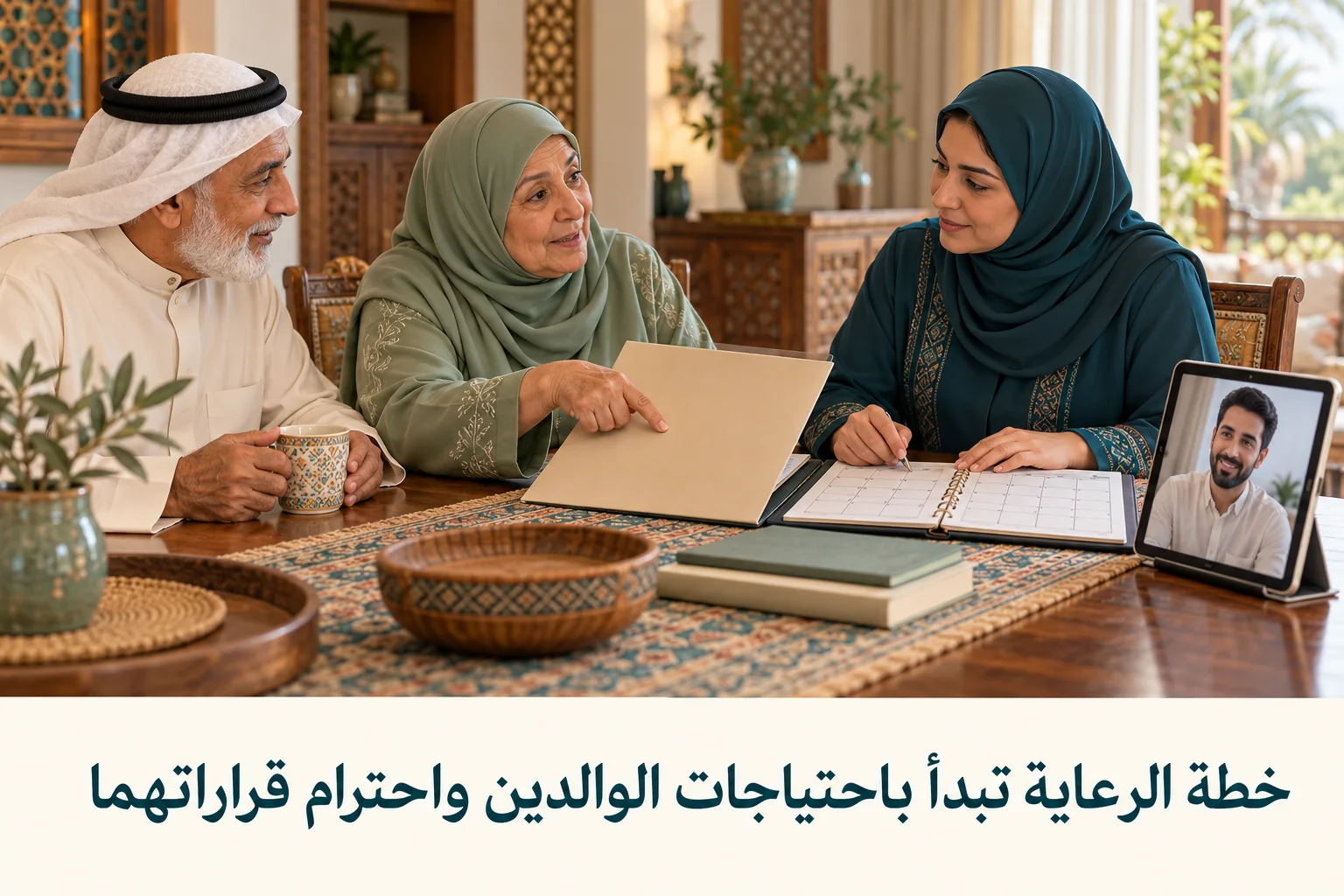 رعاية الوالدين المسنين عن بعد