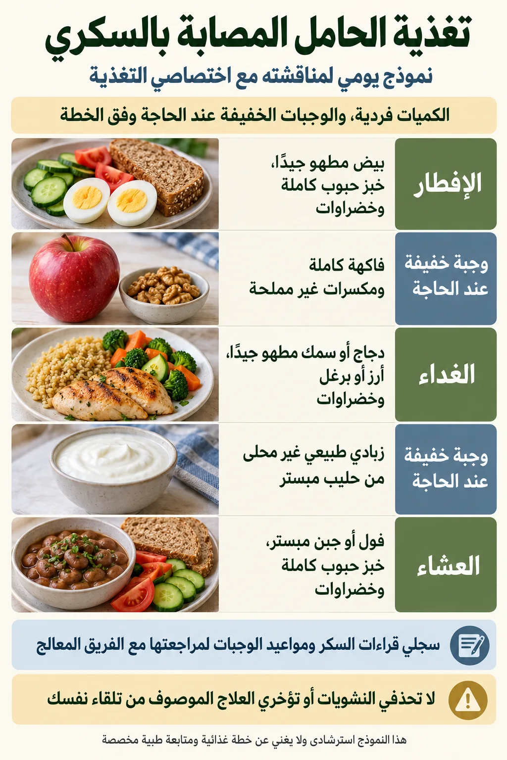 تغذية الحامل المصابة بالسكري2