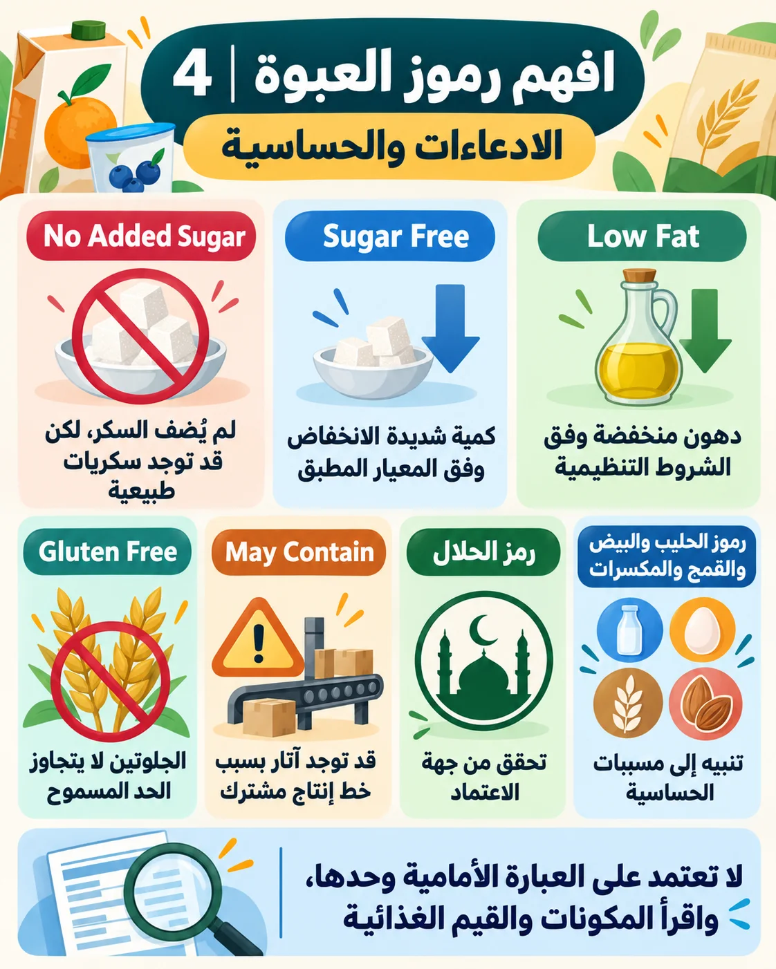 الأرقام والرموز على عبوات الطعام4