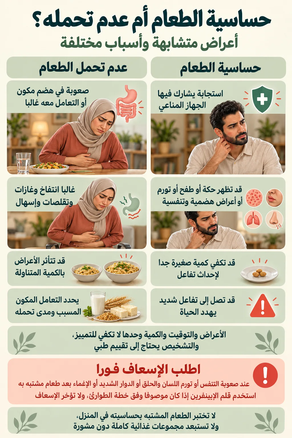 حساسية الطعام وعدم تحمله2