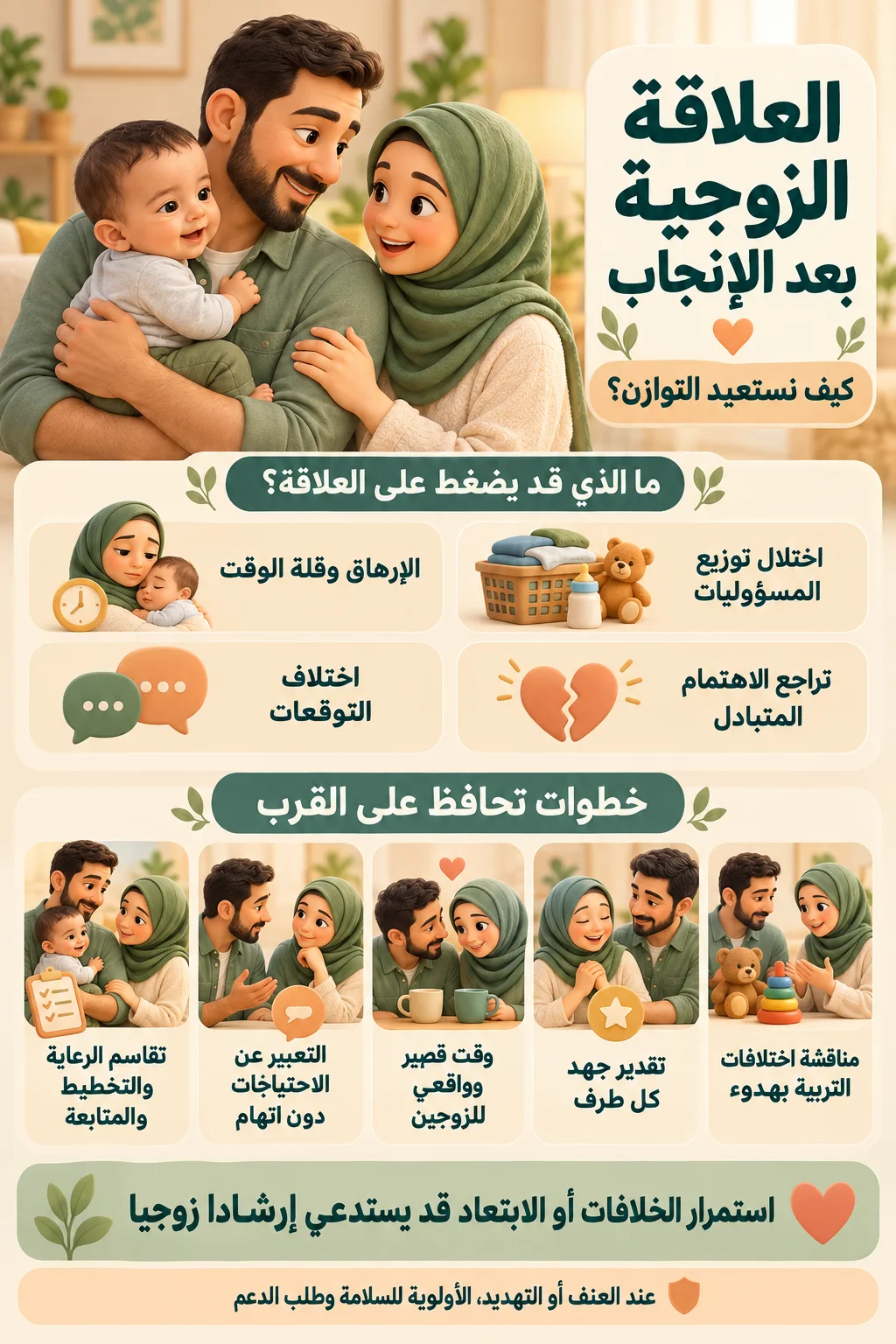 كيف يحافظ الزوجان على القرب العاطفي بعد الإنجاب2