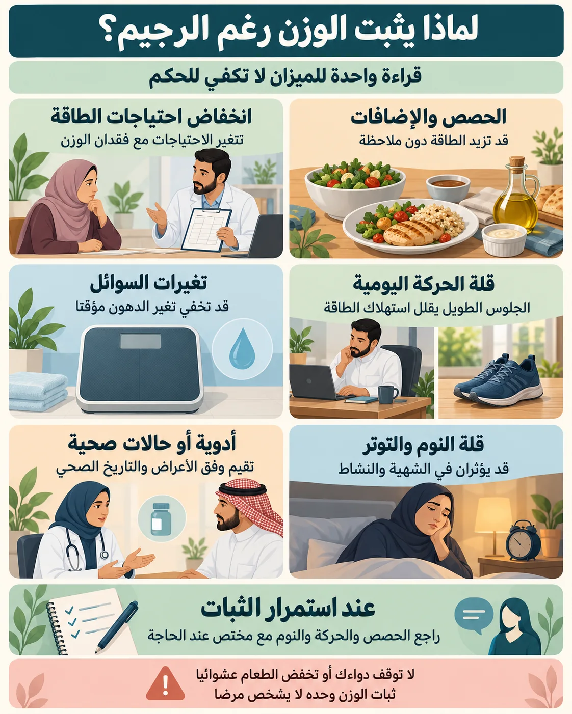 أسباب عدم نزول الوزن رغم الرجيم إنفو