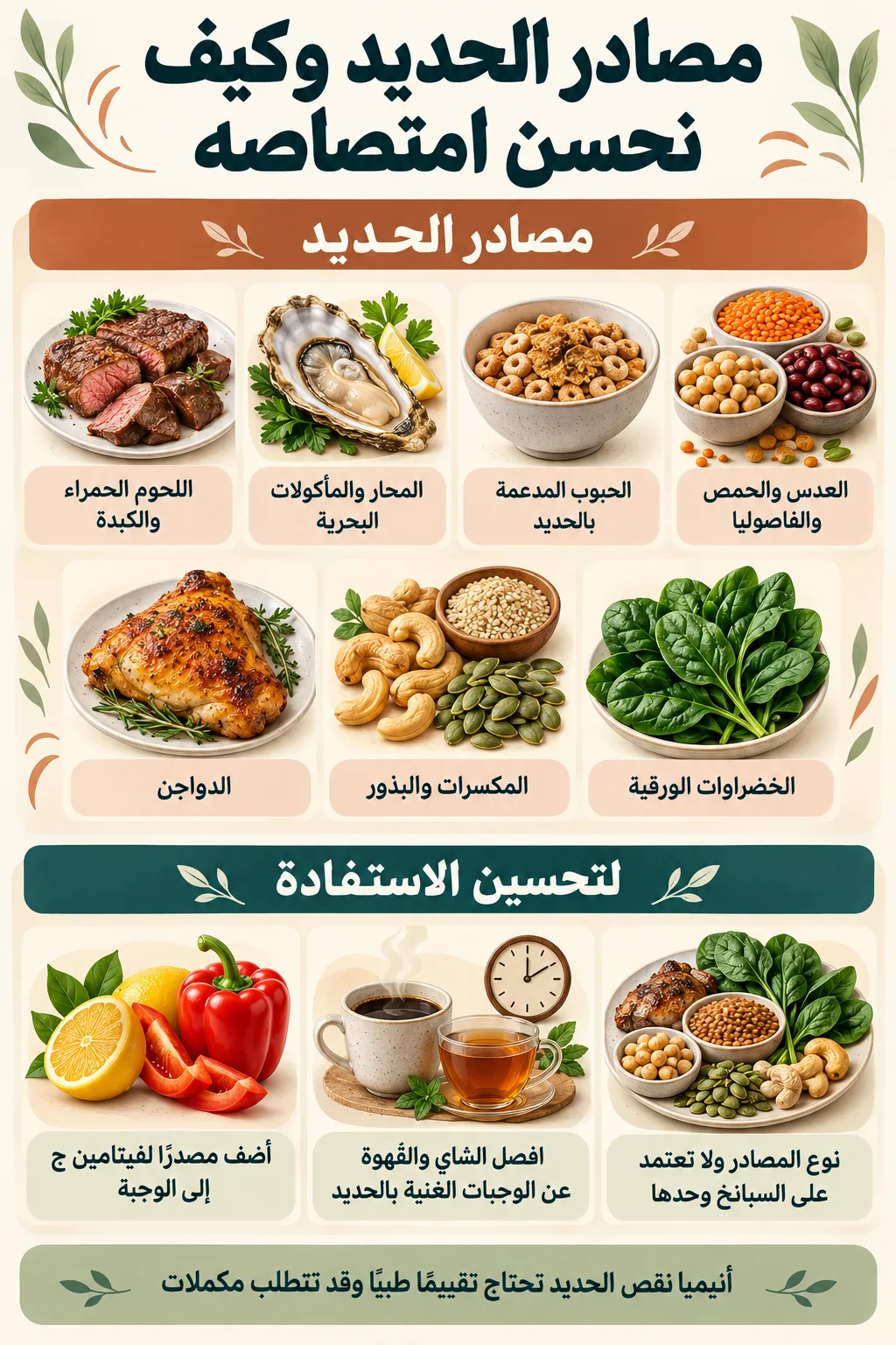 أفضل الأطعمة الغنية بالحديد3
