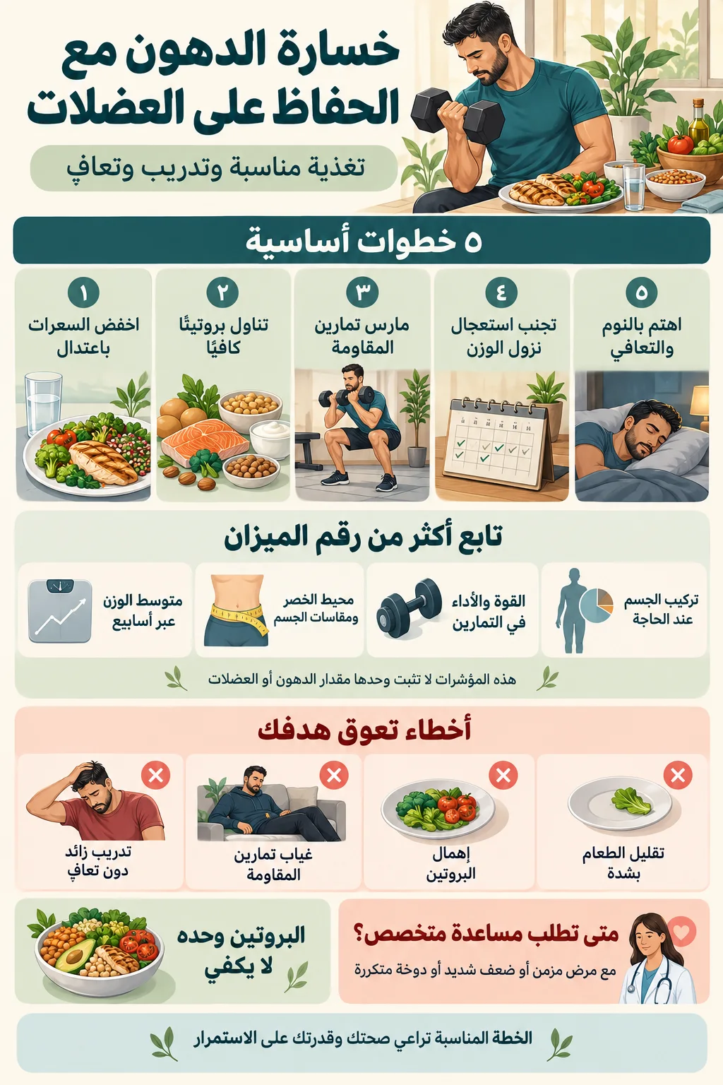 الحفاظ على الكتلة العضلية أثناء التخسيس2