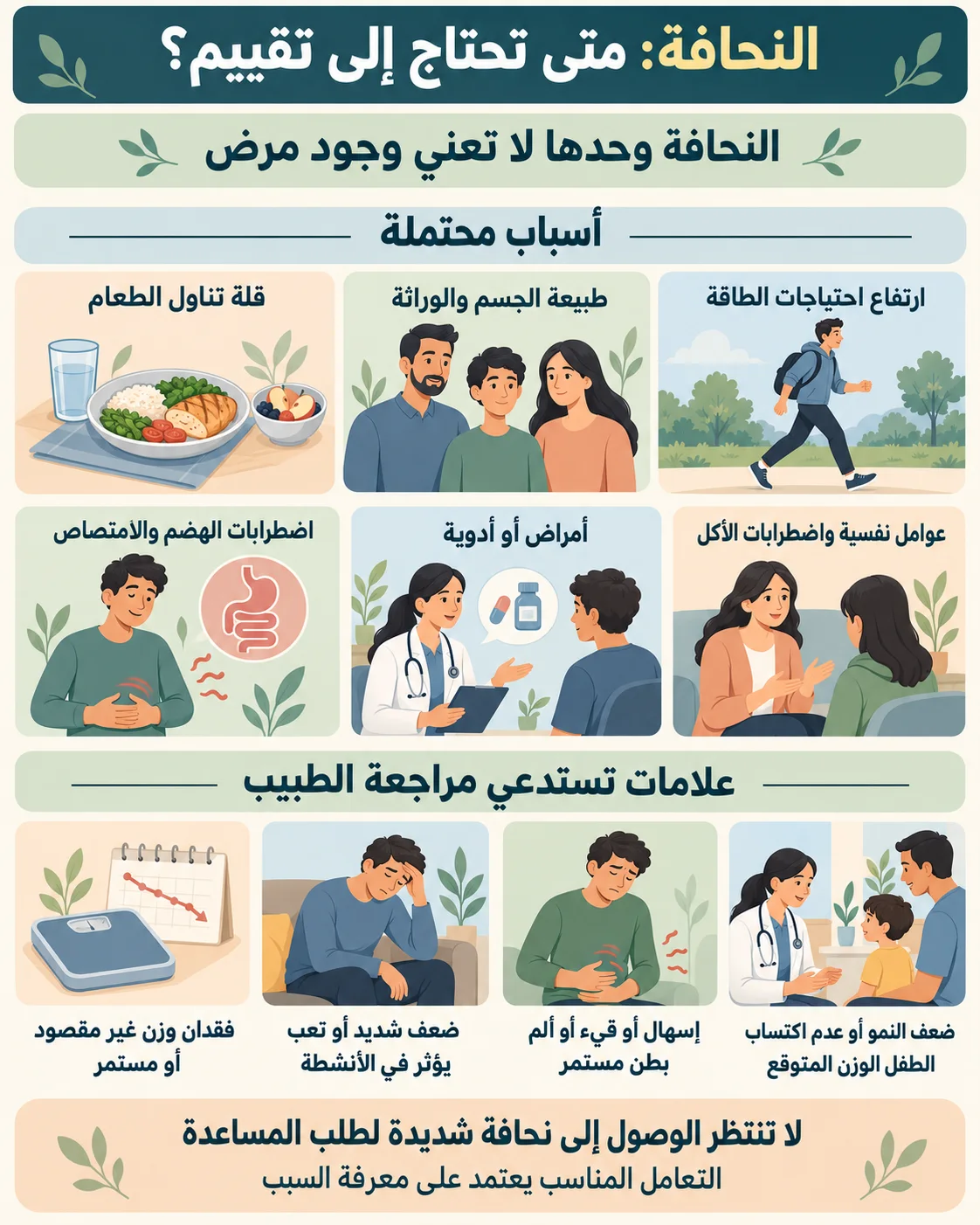 أسباب النحافة إنفو