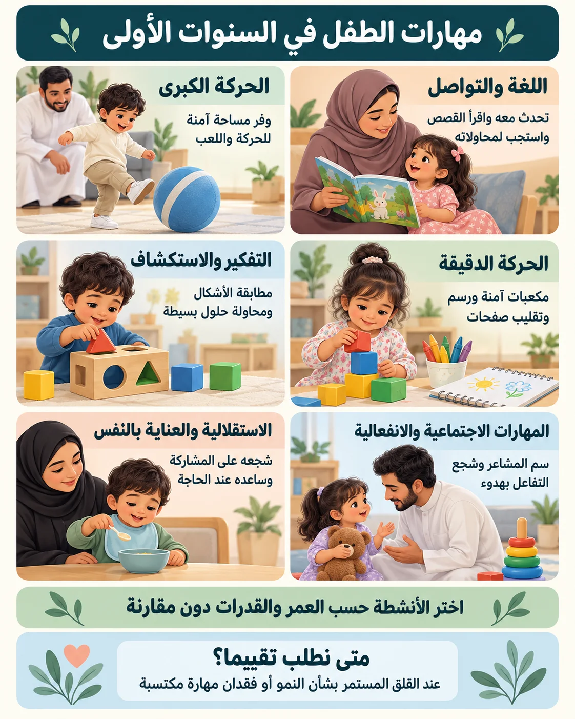 تنمية مهارات الطفل في السنوات الأولى إنفو