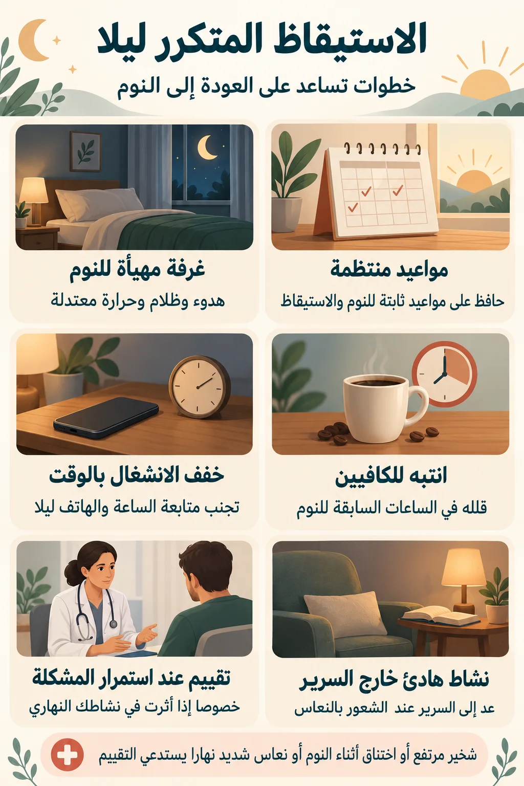 الاستيقاظ المتكرر واضطرابات النوم إنفو
