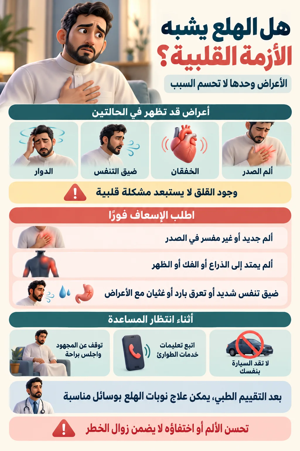 الفرق بين نوبة الهلع والأزمة القلبية2