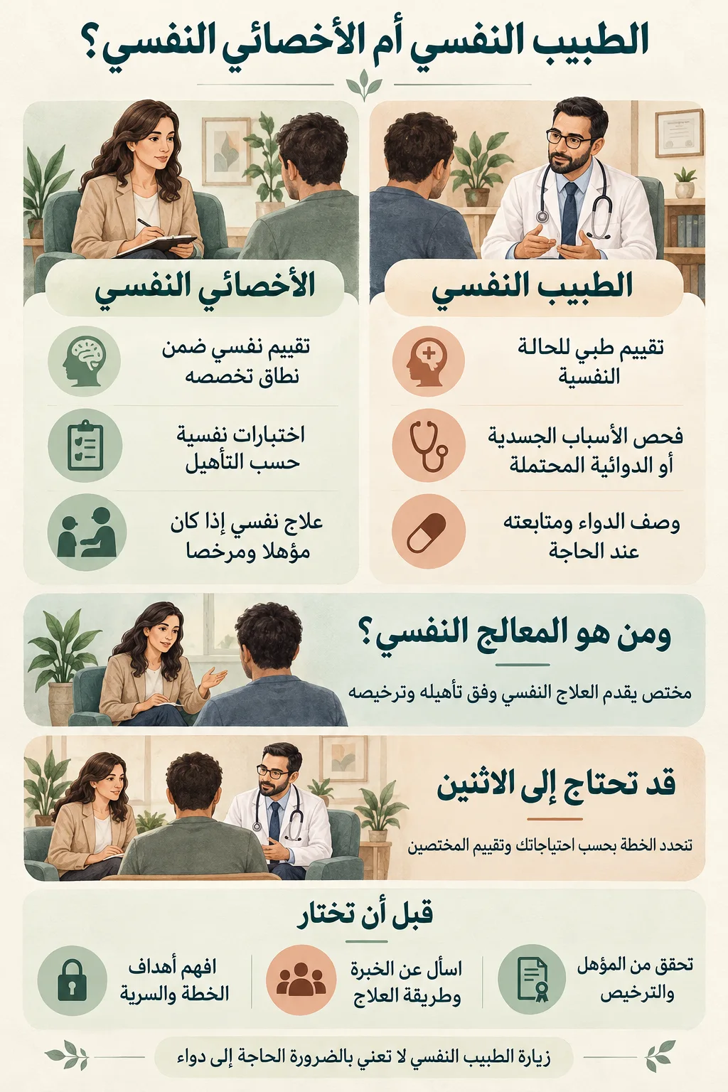 الفرق بين الطبيب النفسي والأخصائي النفسي2