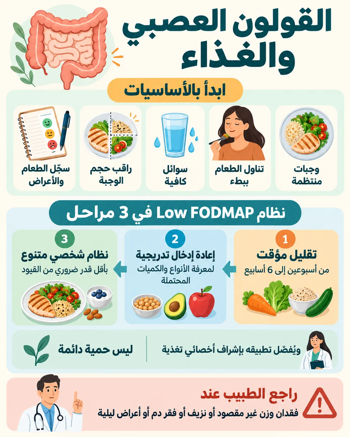 النظام الغذائي المناسب للقولون العصبي إنفو