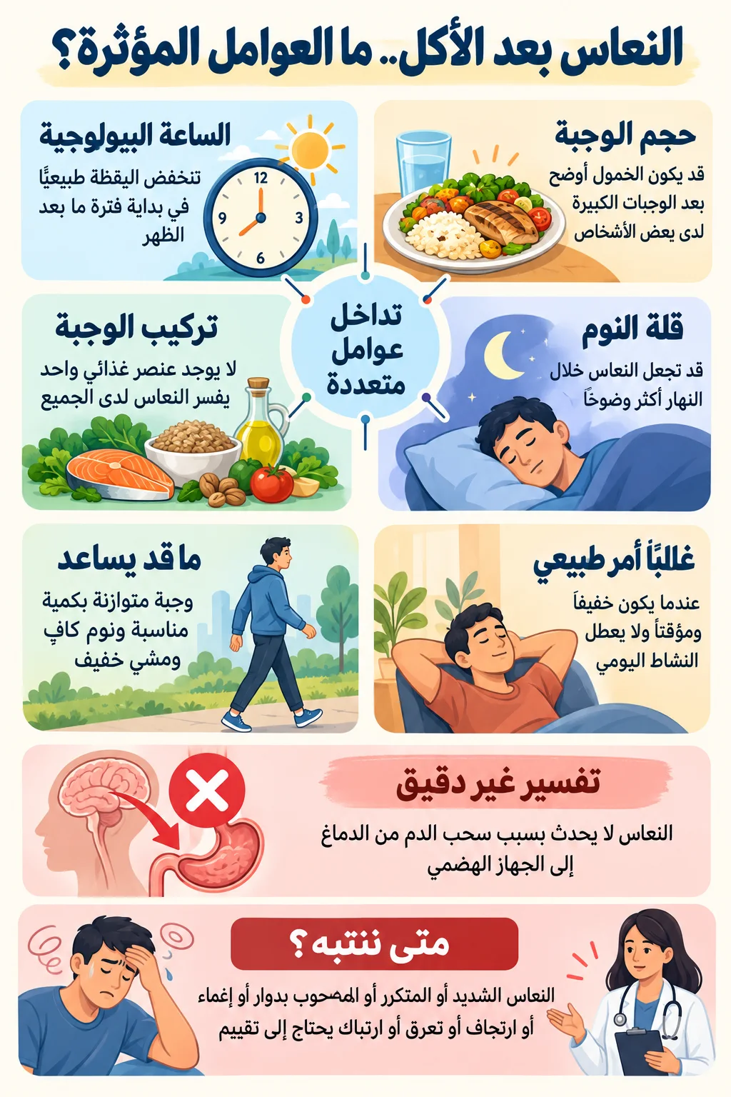 النعاس والخمول بعد الأكلض