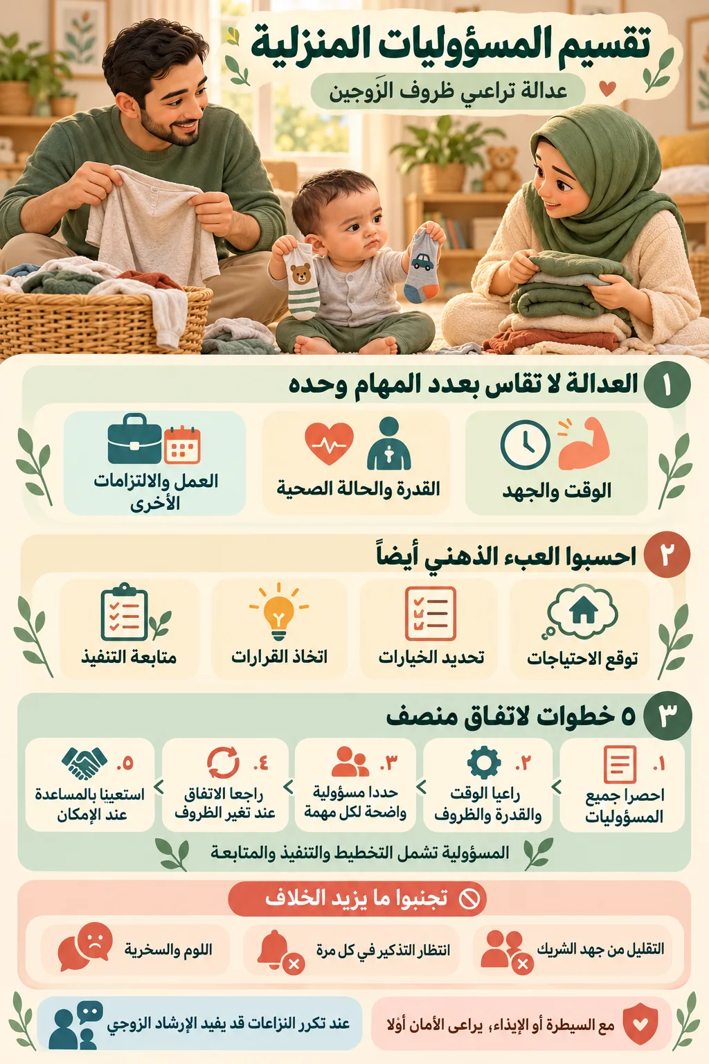 تقسيم المسئوليات المنزلية بين الزوجين2